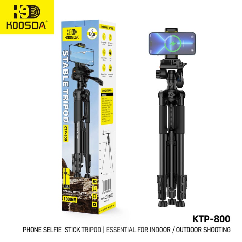 KOOSDA Heavy-Duty 1.6M KTP-800 Stable Tripod – Perfect for Cameras and Devices - Image 3