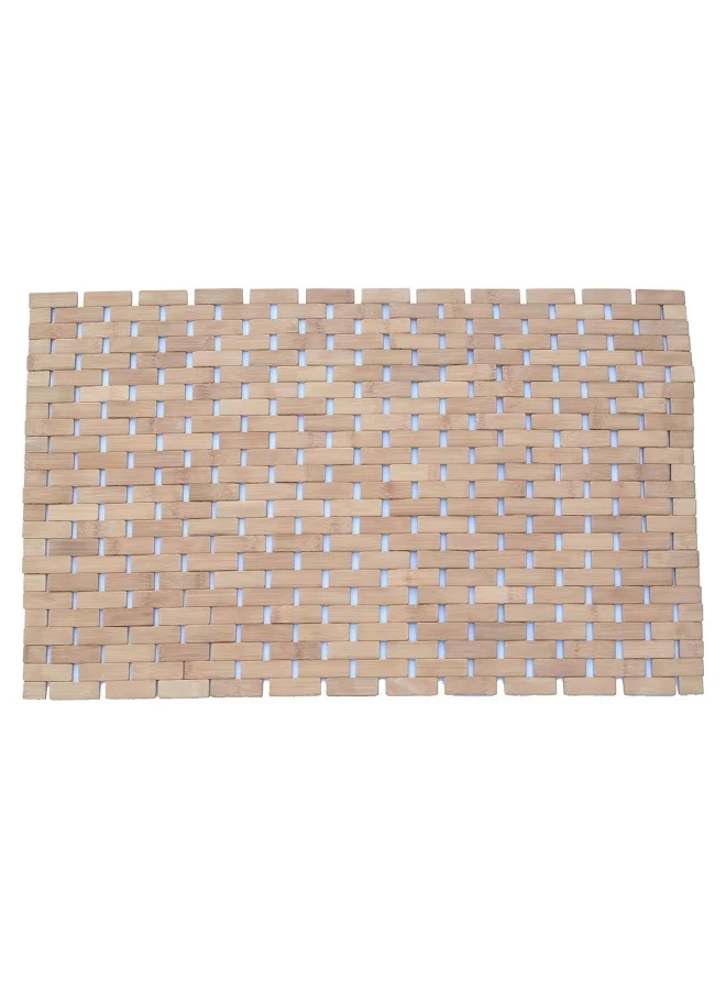 DANUBE HOME Prism Bamboo Anti-Slip Bath Mat – Eco-Friendly Wooden Bathroom Floor Mat With Non-Slip Backing For Shower, Spa, Home, Hotel – Quick Dry & Durable Bath Rug 50X80Cm