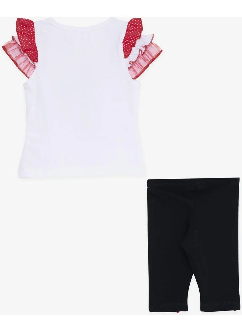 بريز Baby Girl Tights Set with Printed Bandana 6 Months-2 Years, White