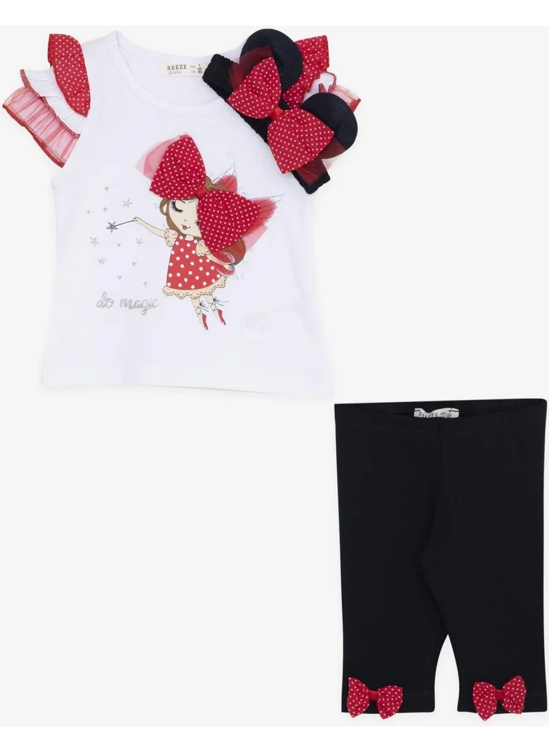 بريز Baby Girl Tights Set with Printed Bandana 6 Months-2 Years, White