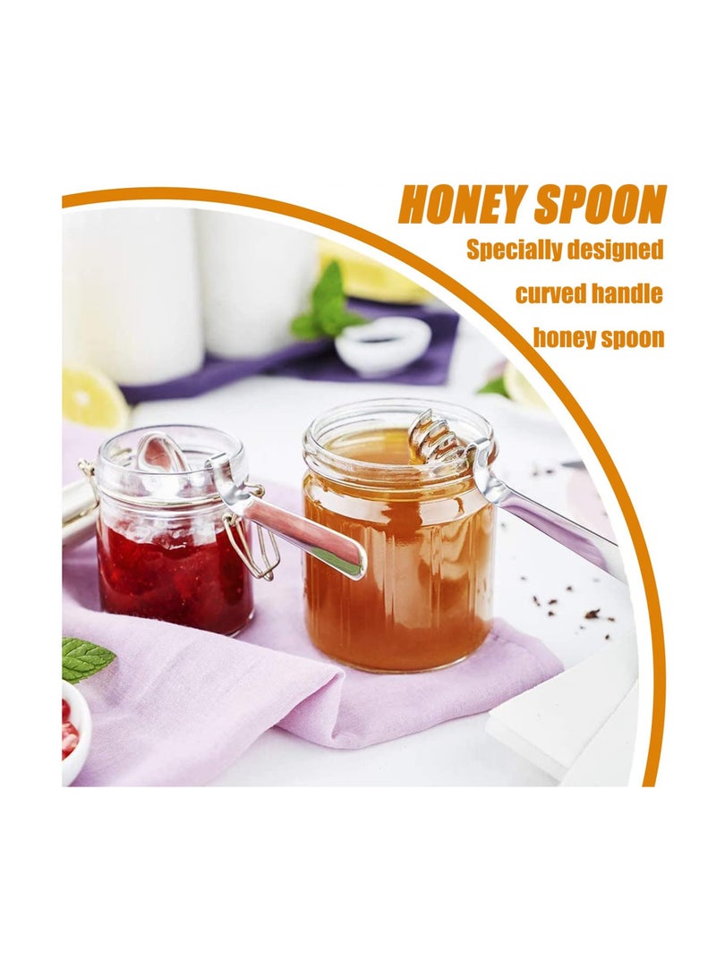 إكسفور ملعقة المربى وملعقة العسل ، 4 ملعقة العسل وملعقة العسل من الفولاذ المقاوم للصدأ ، ملعقة خليط خليط من الفولاذ المقاوم للصدأ ، ملعقة سكر دوامة ، للمربى ، اللبن ، العسل ، الجليد ، شراب - Image 3