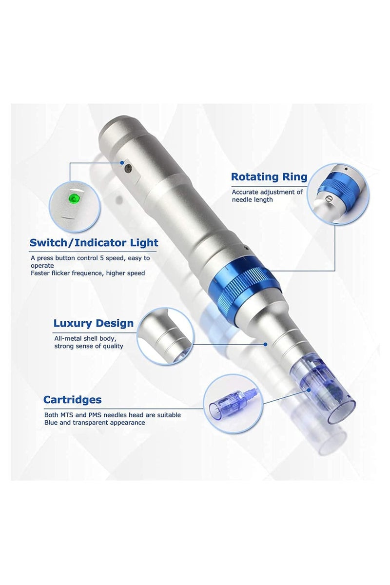 دكتور بن قلم ديرما بروفيشنال من دكتور بن A6 مزود بستة خراطيش و12 سنًا للاستخدام على دكتور بن - Image 1