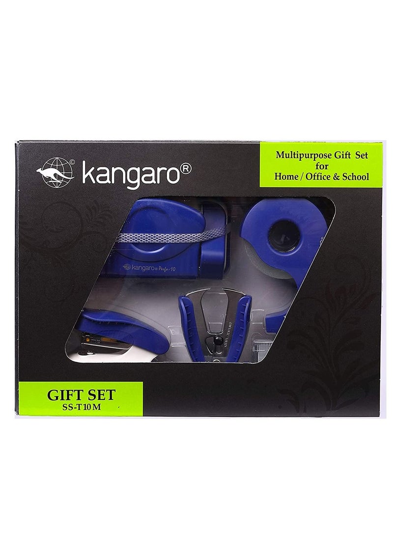 Kangaro 5-Piece Stapler and Punch With Accessories Blue - Image 1