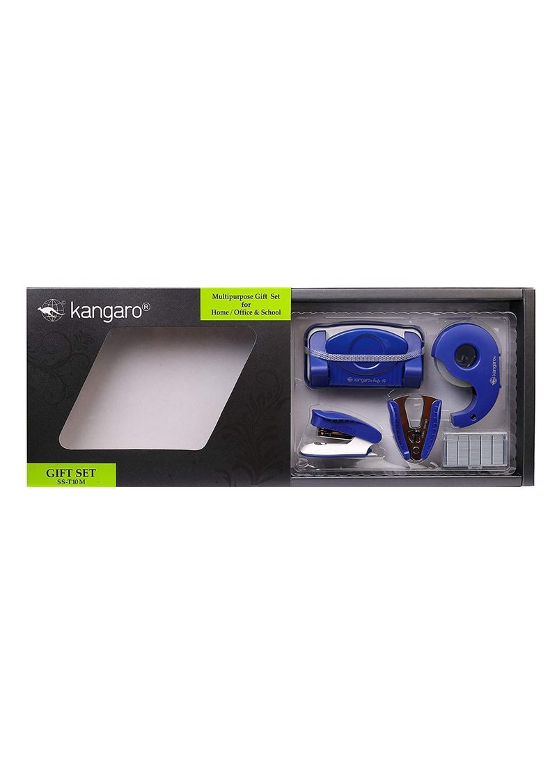Kangaro 5-Piece Stapler and Punch With Accessories Blue - Image 2