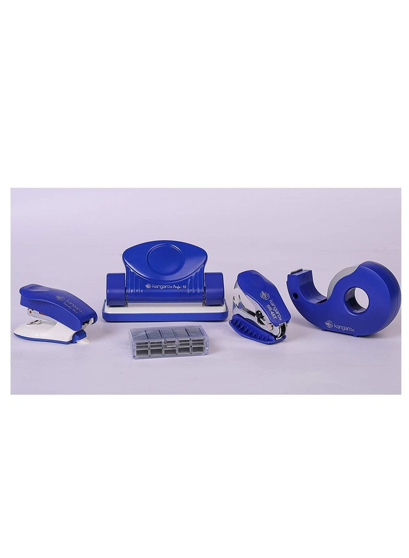 Kangaro 5-Piece Stapler and Punch With Accessories Blue - Image 3