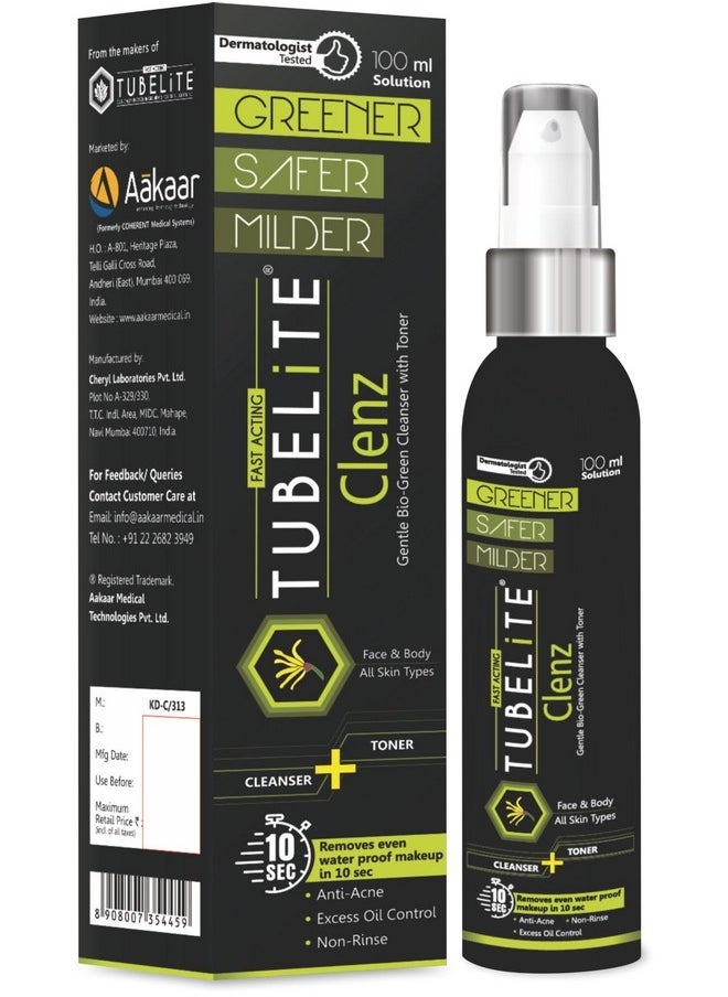 Tubelite Clenz: Gentle Bio-Green Cleanser With Toner - 100Ml, Soothe Your Skin Naturally  - Image 1