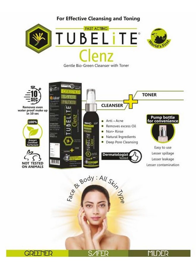 Tubelite Clenz: Gentle Bio-Green Cleanser With Toner - 100Ml, Soothe Your Skin Naturally  - Image 2