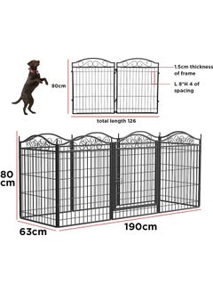 WISFOR Metal Dog Fence Pen Outdoor: 8 Panels Heavy Duty Pet Indoor Large Playpen Kennel with Door - 31 Inch Tall Puppy Portable Outside Exercise Fencing Play Yard for Garden RV Camping Travel  - Image 3