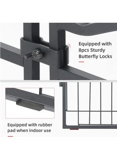 WISFOR Metal Dog Fence Pen Outdoor: 8 Panels Heavy Duty Pet Indoor Large Playpen Kennel with Door - 31 Inch Tall Puppy Portable Outside Exercise Fencing Play Yard for Garden RV Camping Travel  - Image 5