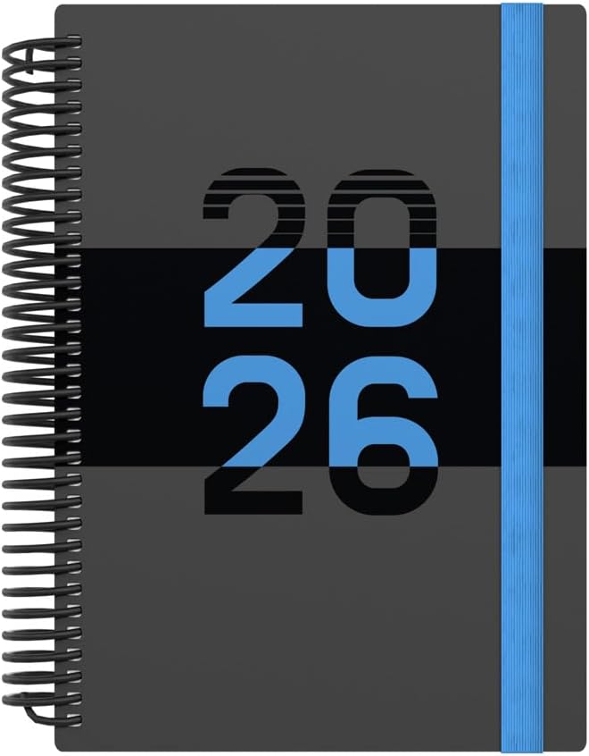 Collins - Delta - 2026 12 Month Calendar Year Planner, Day-To-Page with 1/2 Hourly Appointments Diary, A5 Wiro Bound Cover - Blue (FP51.60-26) - Image 1
