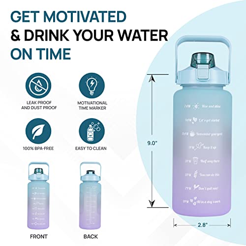 SKYTONE® Water Bottle For Office, Gym, Travel, Sports Leakproof 2 Liter Bottle With BPA-Free Plastic Included Silicone Pipe (Purple) (Green) - Image 5