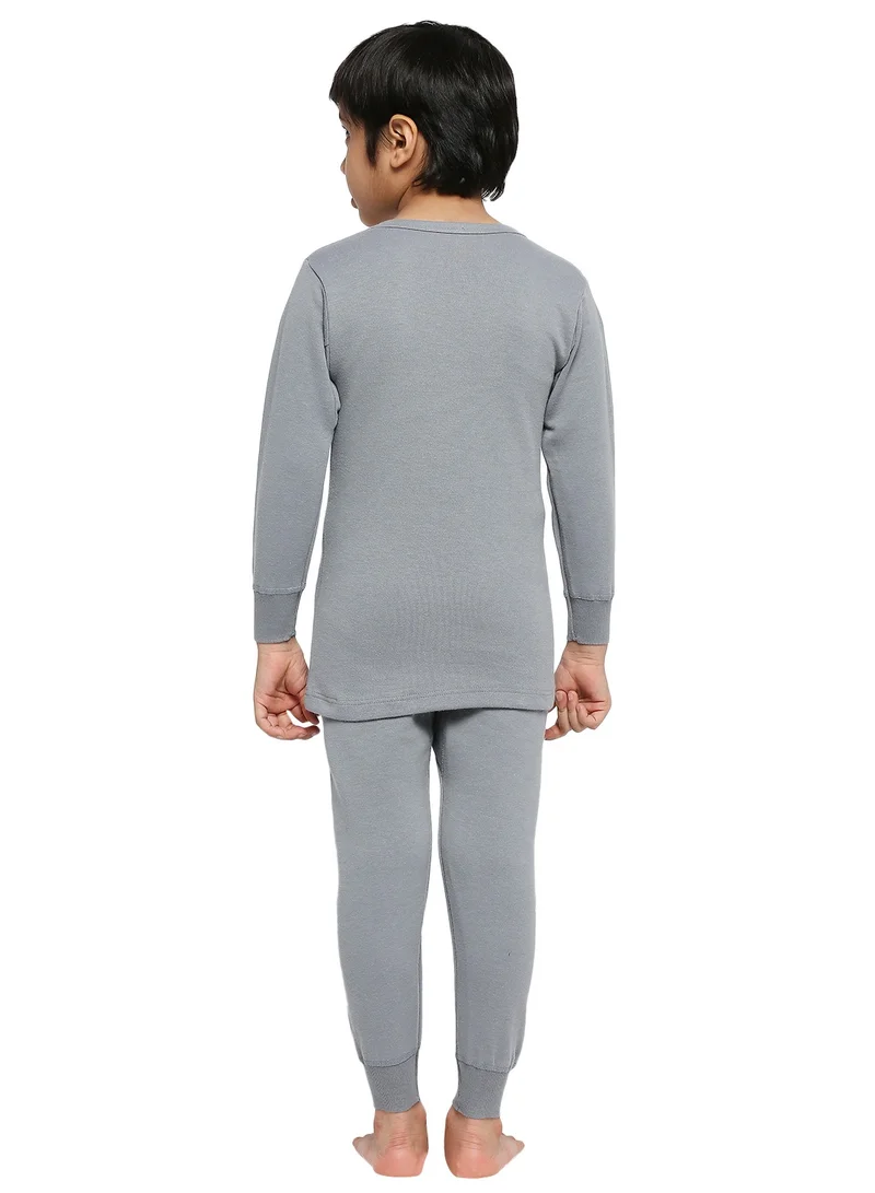 BYC BYC Boy's Full-Body 100% Combed Cotton Skin Friendly Soft Winter Thermal Underwear Set (Top And Bottom)