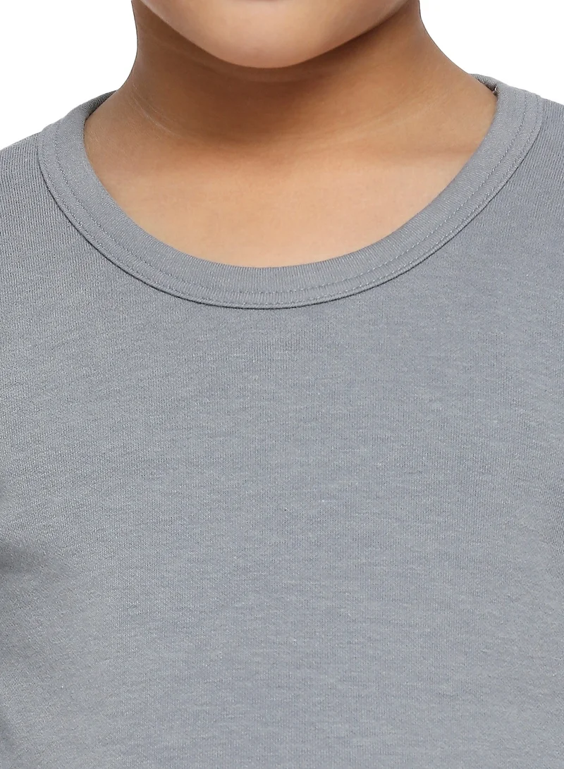 Byc DARK GREY BYC Boy's Full-Body 100% Combed Cotton Skin Friendly Soft Winter Thermal Underwear Set (Top And Bottom) Dark Grey for Men | Best Price UAE