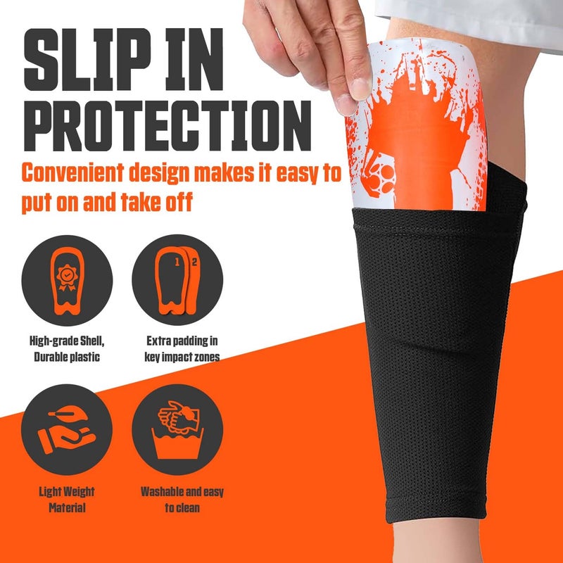 synco Fusion Shin Guard | Slipin Shin Pads for Football Training & Matches | Extra Protection and Comfort | Youth and Adults | Soccer, Hockey Protection Gear | Durable, Lightweight & Comfortable Fit - Image 3