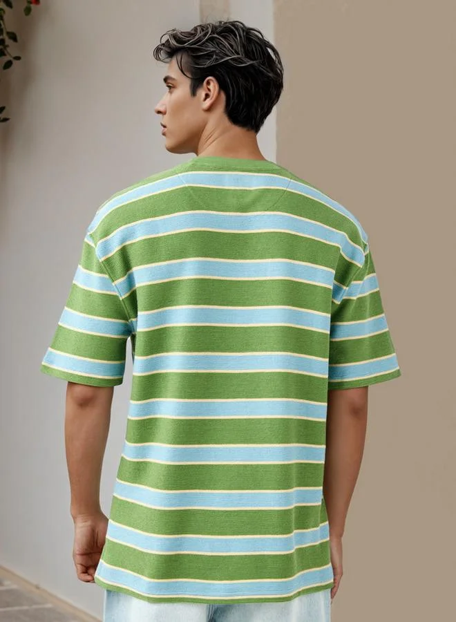 Lee Cooper  Striped Crew Neck T-shirt for Men | Best Price UAE
