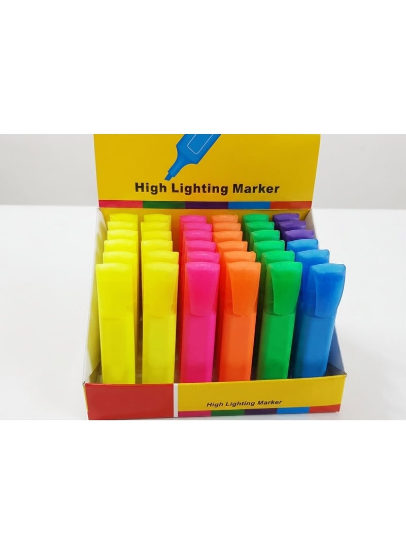 Highlighters and markers for office and school supplies, 36-piece set of multi-colored highlighters