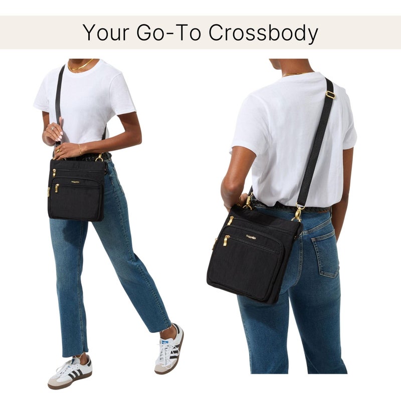 Baggallini Out and About Crossbody Bag for Women - 10"x10.7" Lightweight Travel Handbag w/RFID Card Slots - Image 5