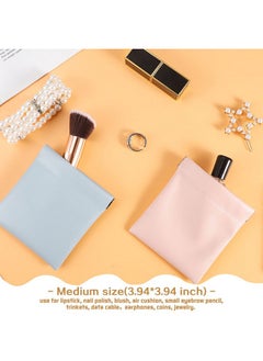 WSICSE 6 Pcs Lambskin Pocket Cosmetic Bag Squeeze Top 3 Size Portable No Zipper Selfclosing Pouches For Purse Mini Bag Purse Small Makeup Pouch For Purse Cosmetics Headphones Jewelry  - Image 5