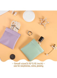 WSICSE 6 Pcs Lambskin Pocket Cosmetic Bag Squeeze Top 3 Size Portable No Zipper Selfclosing Pouches For Purse Mini Bag Purse Small Makeup Pouch For Purse Cosmetics Headphones Jewelry  - Image 4