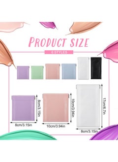 WSICSE 6 Pcs Lambskin Pocket Cosmetic Bag Squeeze Top 3 Size Portable No Zipper Selfclosing Pouches For Purse Mini Bag Purse Small Makeup Pouch For Purse Cosmetics Headphones Jewelry  - Image 2