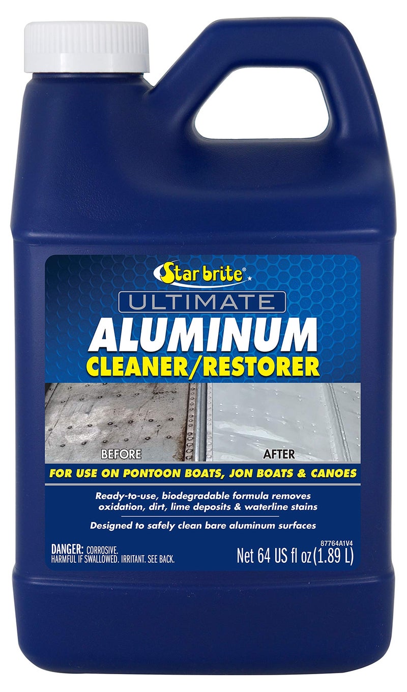 STAR BRITE Ultimate Aluminum Cleaner & Restorer - Aluminum Boat Cleaner - Perfect for Pontoon Boats, Jon Boats & Canoes (NO SPRAYER) - 64 OZ (087762) - Image 1