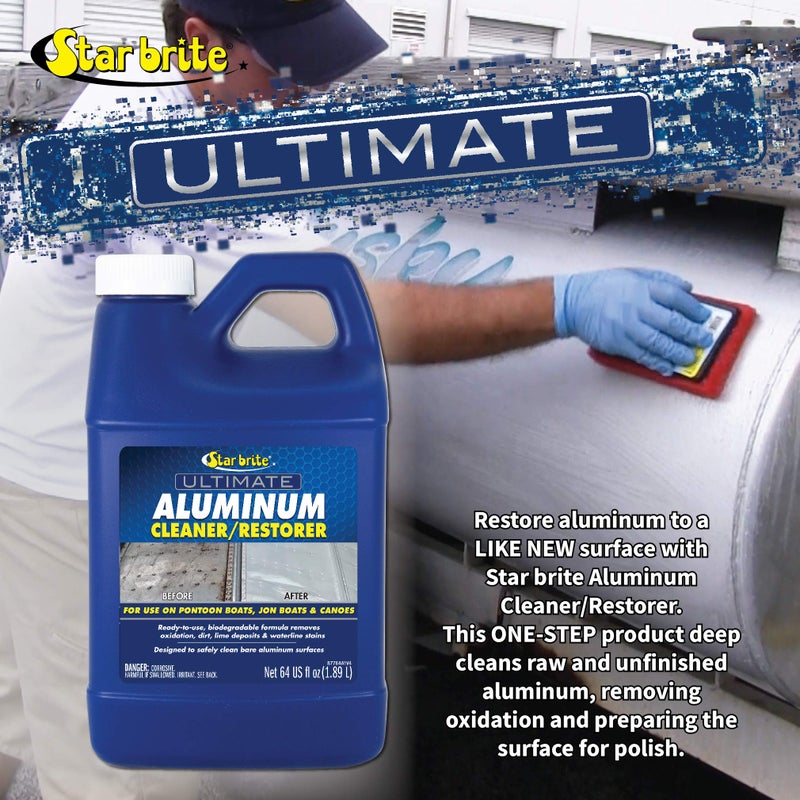 STAR BRITE Ultimate Aluminum Cleaner & Restorer - Aluminum Boat Cleaner - Perfect for Pontoon Boats, Jon Boats & Canoes (NO SPRAYER) - 64 OZ (087762) - Image 2