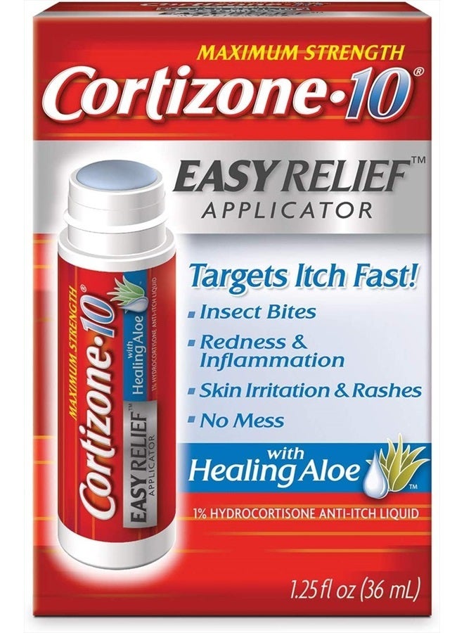 Cortizone 10 Hydrocortisone Anti-Itch Liquid Easy Relief Applicator-1.25, oz. - Image 1