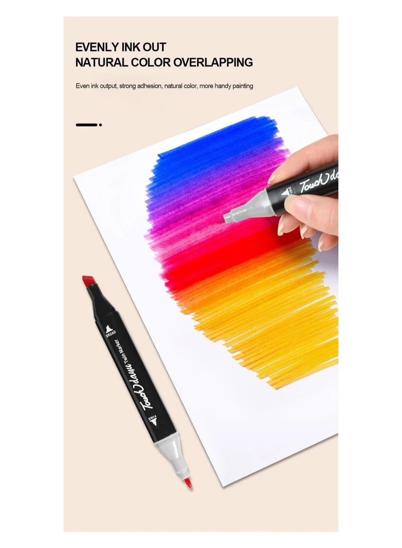 Art Marker Pen Set, Double Tip Blending Marker Set for Permanent Drawing for Kids and Adults, Artist Supplies for Coloring Pencils and Marker Projects... - Image 3