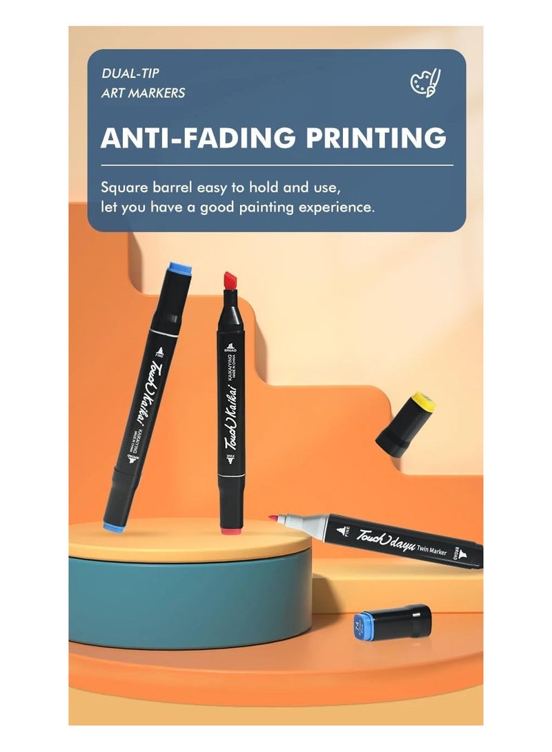 Art Marker Pen Set, Double Tip Blending Marker Set for Permanent Drawing for Kids and Adults, Artist Supplies for Coloring Pencils and Marker Projects... - Image 4