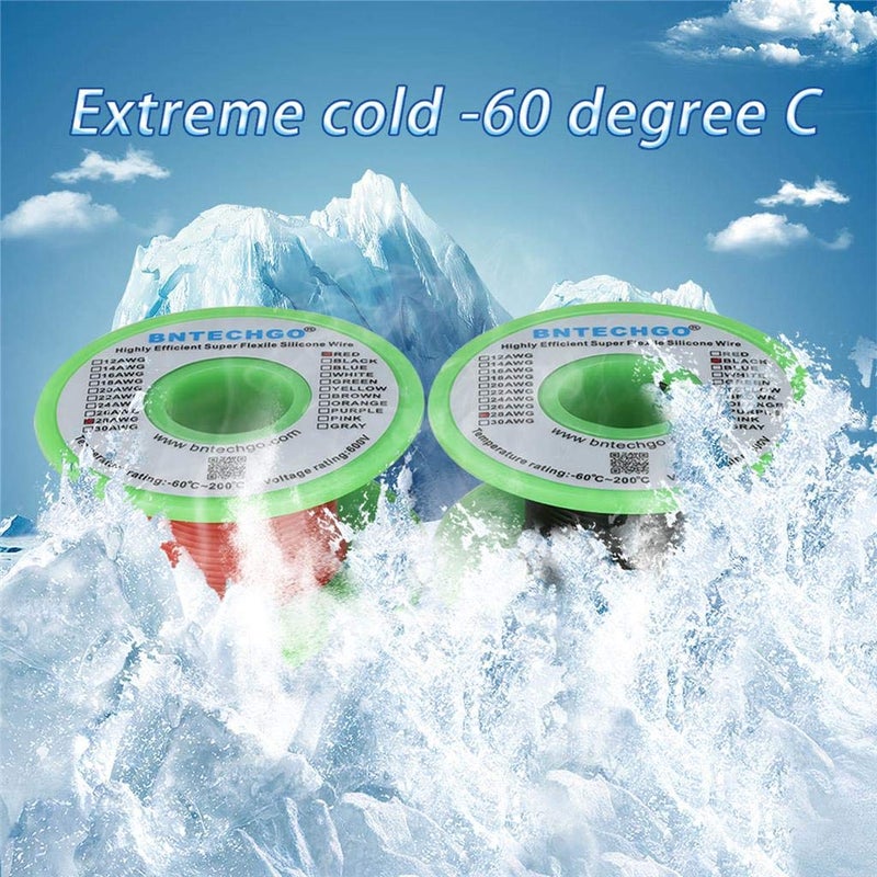 BNTECHGO 28 Gauge Silicone Wire Spool red 50ft and Black 50ft Flexible 28 AWG Stranded Tinned Copper Wire - Image 4