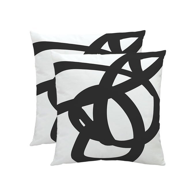 DOUBLE SIDED DESIGN BLACK AND WHITE THROW PILLOW COVERS MODERN THROW PILLOW CASES FOR HOME DECOR 18X18 INCHES SET OF 2 BOHO DESIGN CUSHION COVERBEDROOM BED OUTDOOR COUCH SOFA