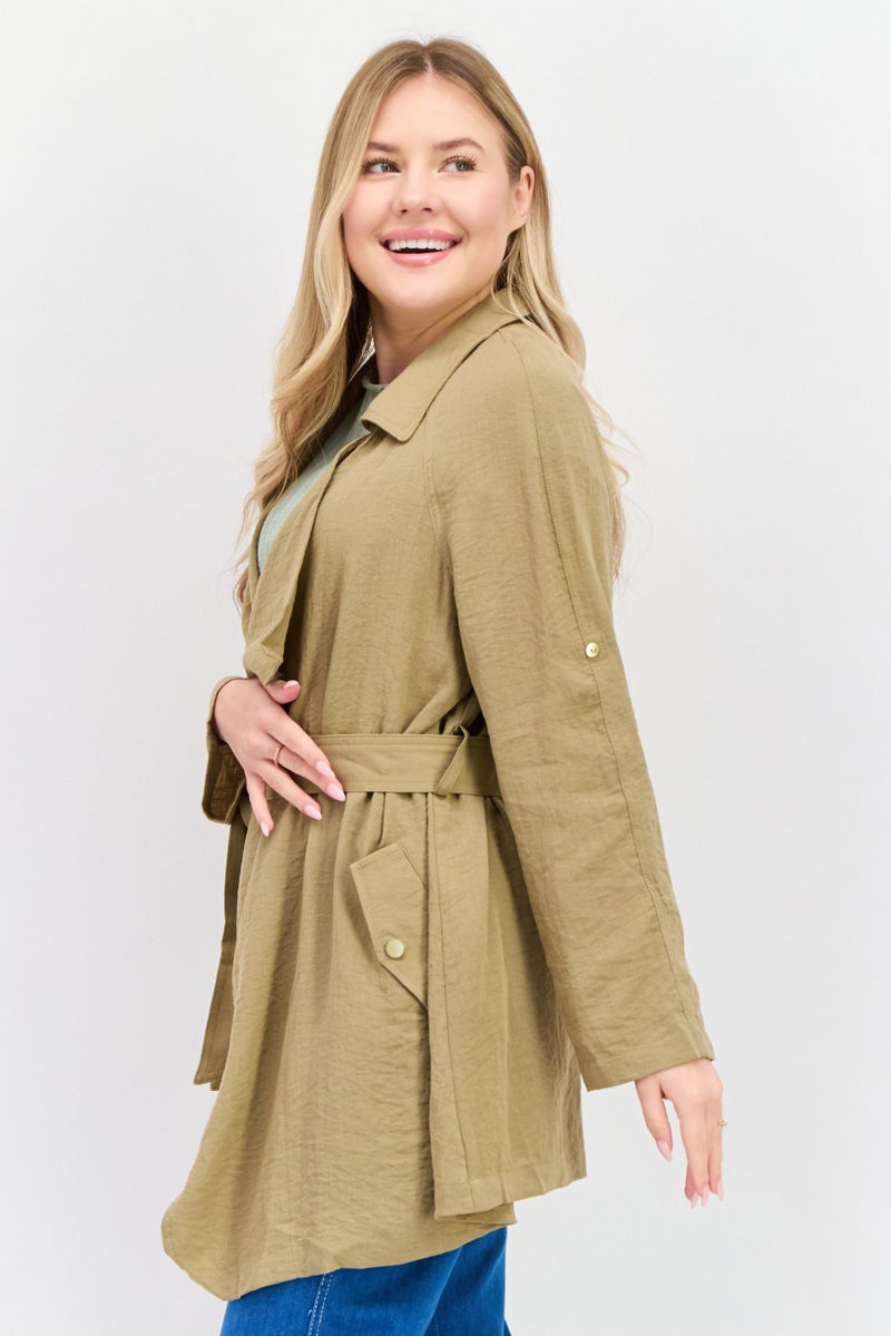 VERO MODA Women Textured Shirt Jacket, Olive Green - Image 2