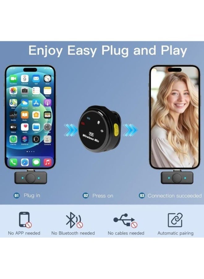 هينو تيكو ميكروفون لاسلكي مغناطيسي بمشبك، ميكروفون لافالير بتقنية 2.4 جيجاهرتز عالية الدقة، مزود بتقنية إلغاء الضوضاء المتقدمة ANC+ لتسجيل صوتي احترافي. - Image 5