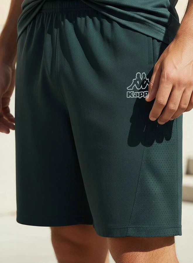 Kappa GREEN Kappa Regular Fit Shorts with Mesh Panel for Men | Best Price UAE