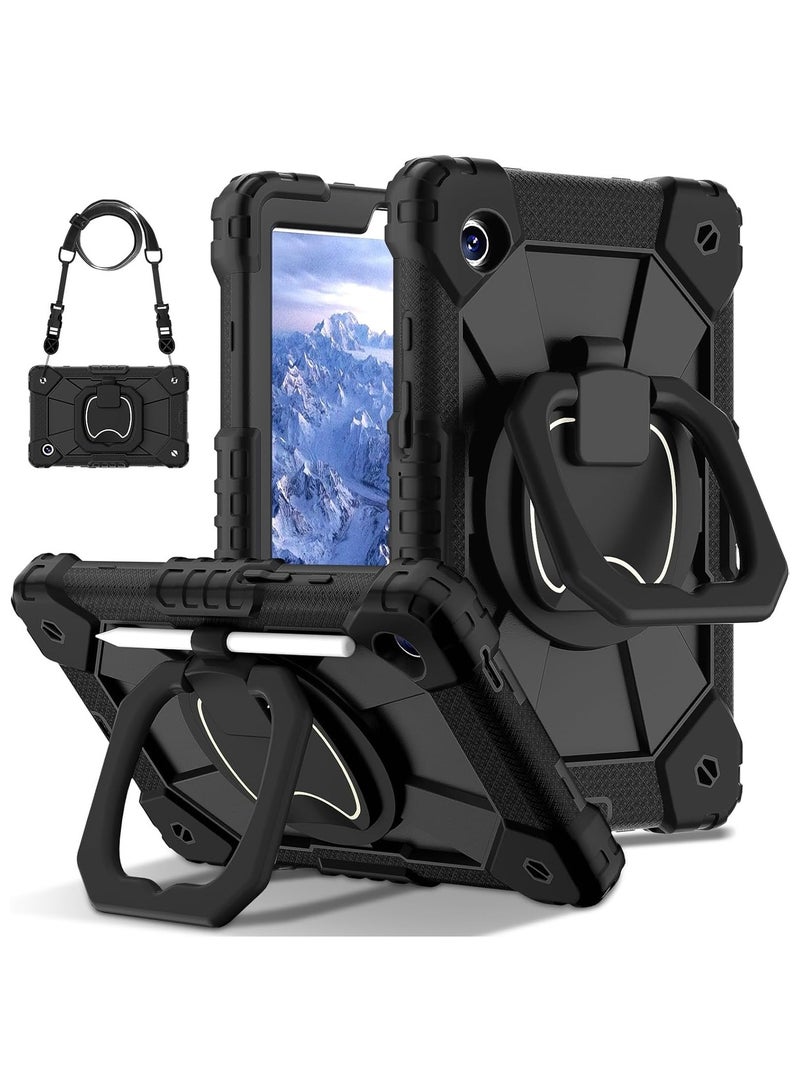 VKL Heavy Duty Protection Galaxy Tab A9 8.7inch Case Compatible with Samsung Galaxy Tab A9 8.7inch SM-X110/X115/X117 Sturdy Shockproof Cover,Protective Case W 360 Swivel Kickstand+Hand Strap+Shoulder Stra - Image 1