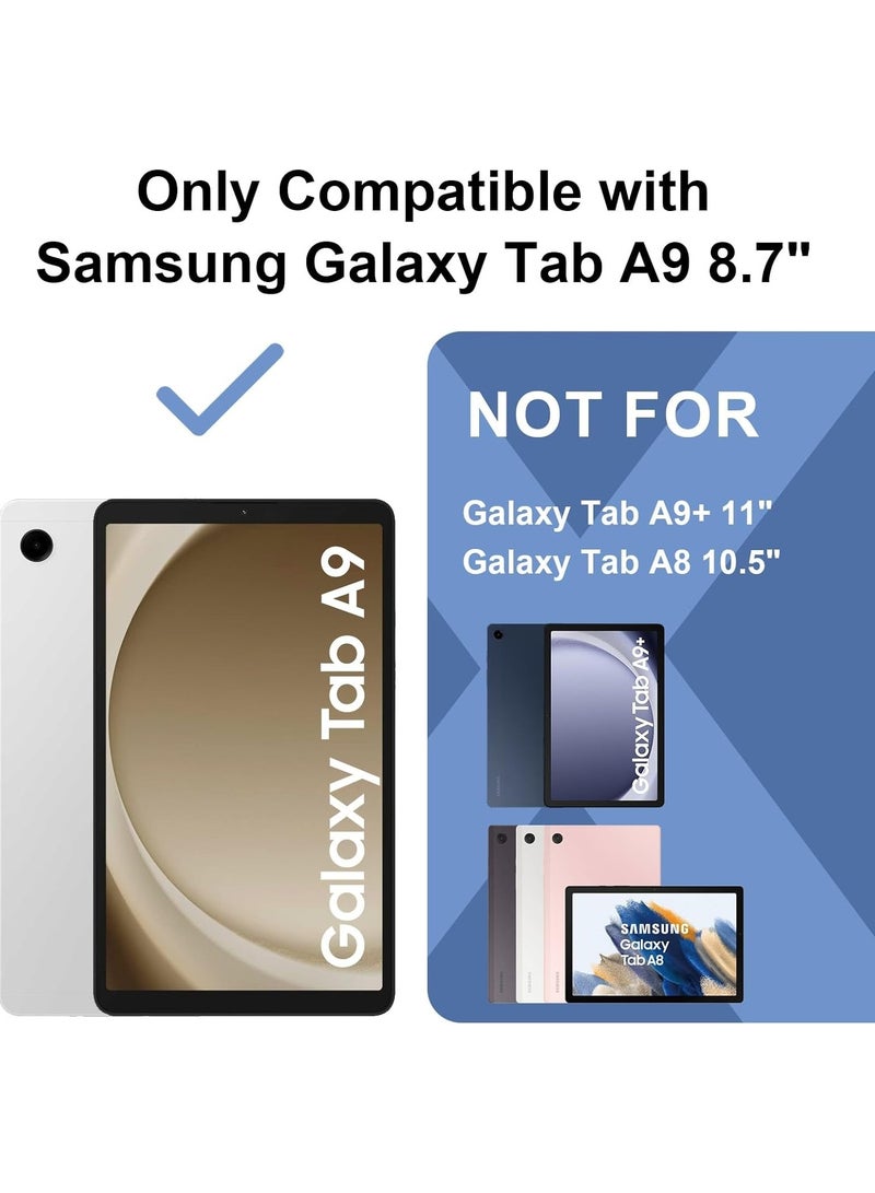 VKL Heavy Duty Protection Galaxy Tab A9 8.7inch Case Compatible with Samsung Galaxy Tab A9 8.7inch SM-X110/X115/X117 Sturdy Shockproof Cover,Protective Case W 360 Swivel Kickstand+Hand Strap+Shoulder Stra - Image 5