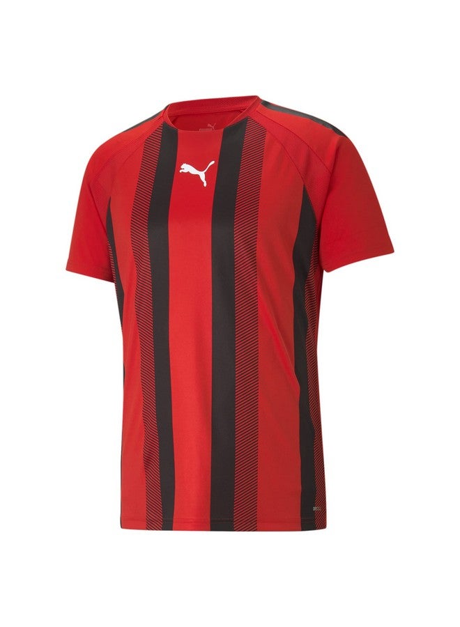 Puma Men's Striped Regular Fit T-Shirt (704920_Red-Black-White - Image 1