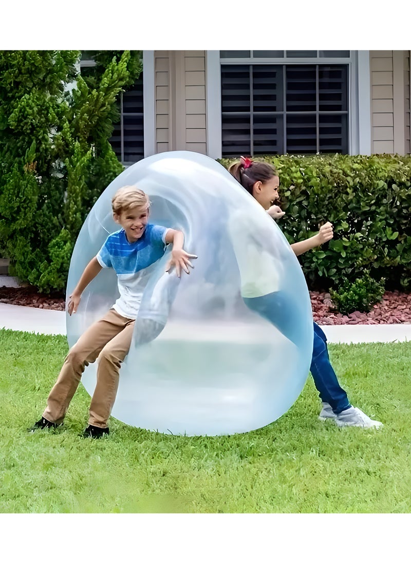 LIXADA 1pc Inflatable Bubble Ball - Transparent TPR Water-Filled Pat Ball for Outdoor Fun, Beach Play & Parties - Durable & Easy to Inflate - Ideal Birthday, School Day Gift, , Gift for Kids Age 3+  - Image 1