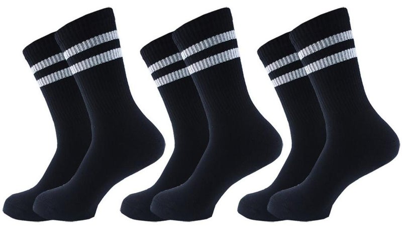 SAM SOCKS Women Set Of 3 Half Terry Long Socks Black - Image 1