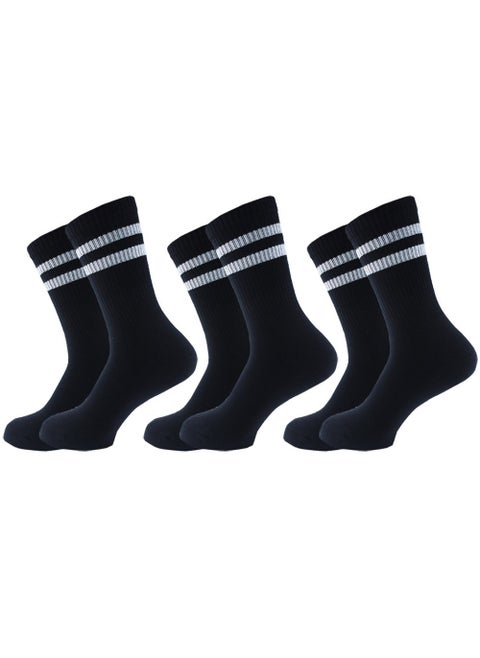 Set Of 3 Half Terry Long Socks Women Black