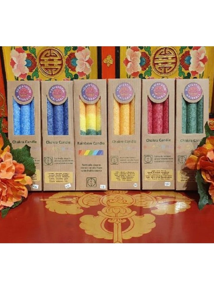 YOGI & YOGINI Scented Blue Taper Candle Set of 3  - Image 2