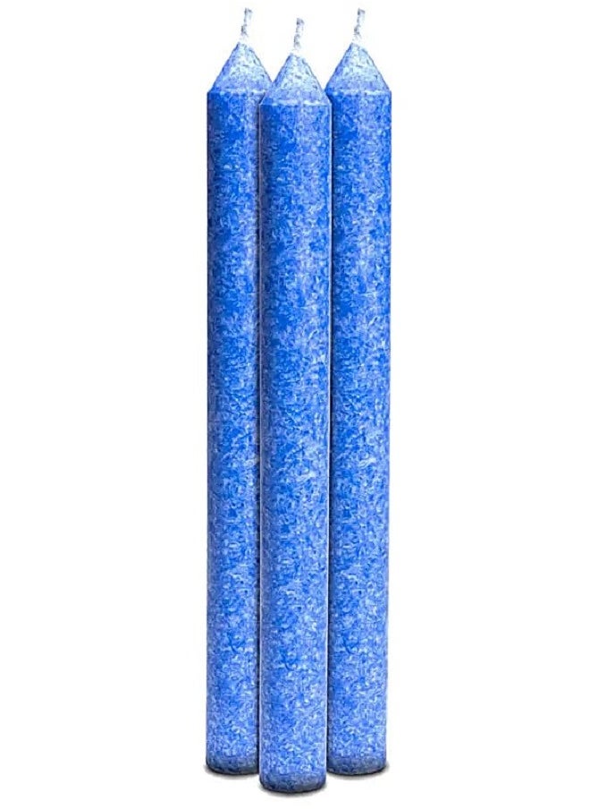 YOGI & YOGINI Scented Blue Taper Candle Set of 3  - Image 1