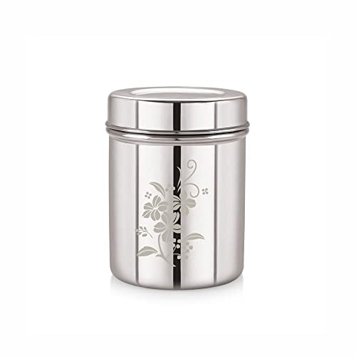 Neelam Stainless Steel 12, 22 Gauge Lazer Etching Deep Dabba, Utility Canisters, Storage Containers, Ideal for Storing Food, Durable Quality, Perfect for Daily Uses, Durable & Elegant Storage, 1900 ml - Image 1