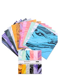 KASTWAVE 24 Sheets 6 x 6" Scrapbook Paper Marbled Scrapbook Paper Pad Single-Sided Scrapbook Paper Colorful Cardstock Paper Scrapbooking Pattern Paper Pack Cardmaking Supplies Vintage Decorative Craft Paper  - Image 1