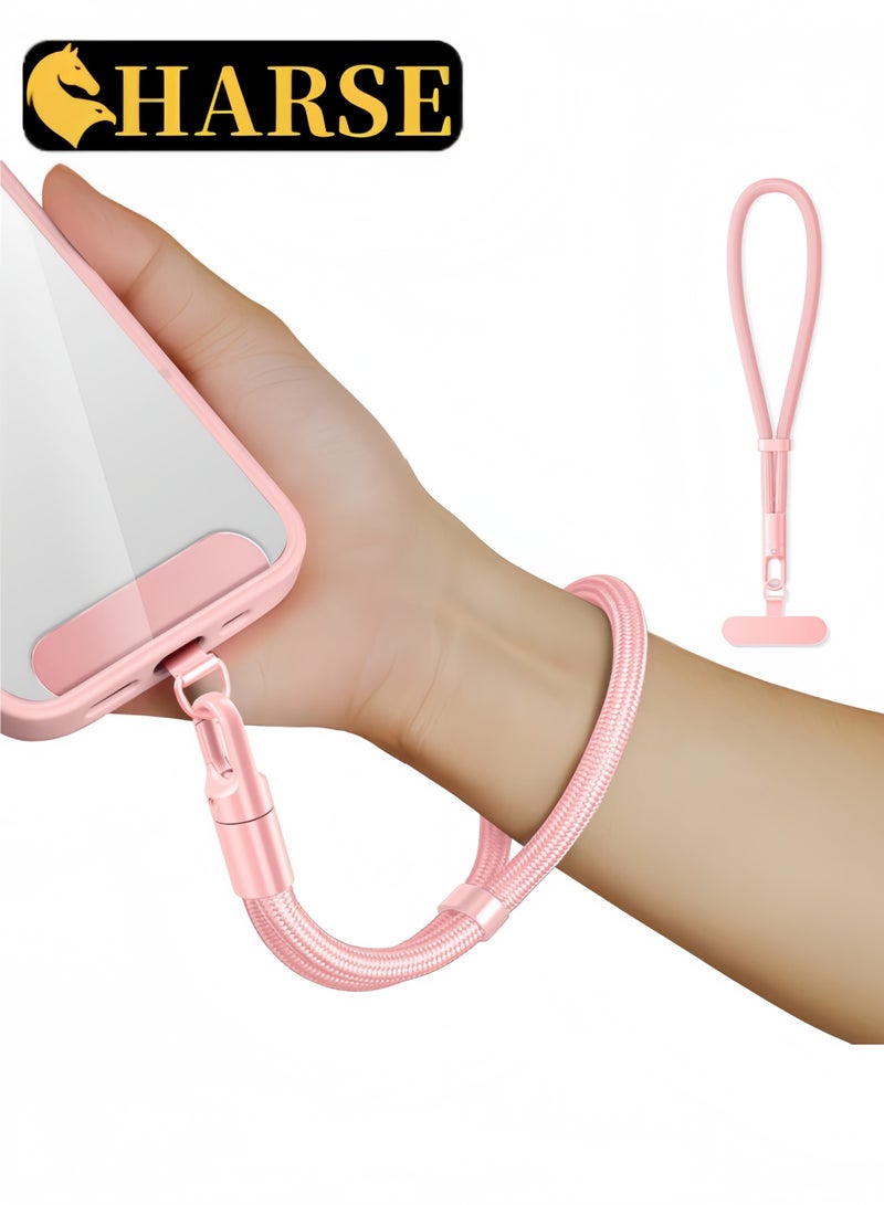 Harse Universal Phone Hand Wrist Strap Lanyard – Multifunctional Anti-Loss Wrist Strap Holder for Smartphones (Pink) - Image 1