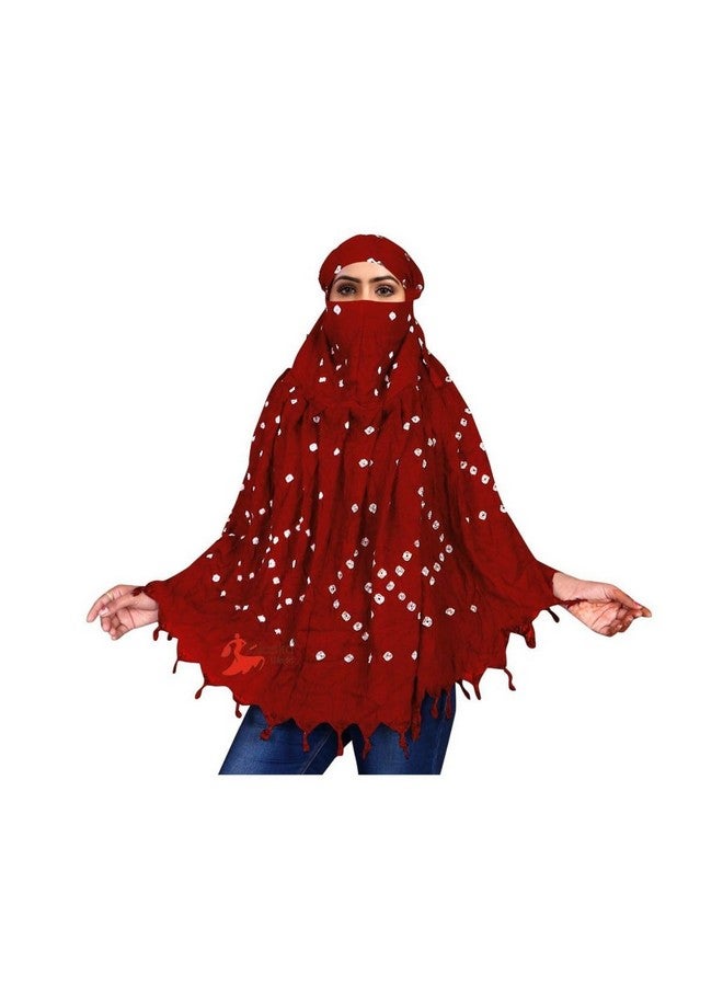 eloska world eloska world Cotton Long Scarf - Bandhani Printed Design Breathable & Sun Protection Face Scarves, Usable for Vehicle Driver Girl & Women... - Image 1