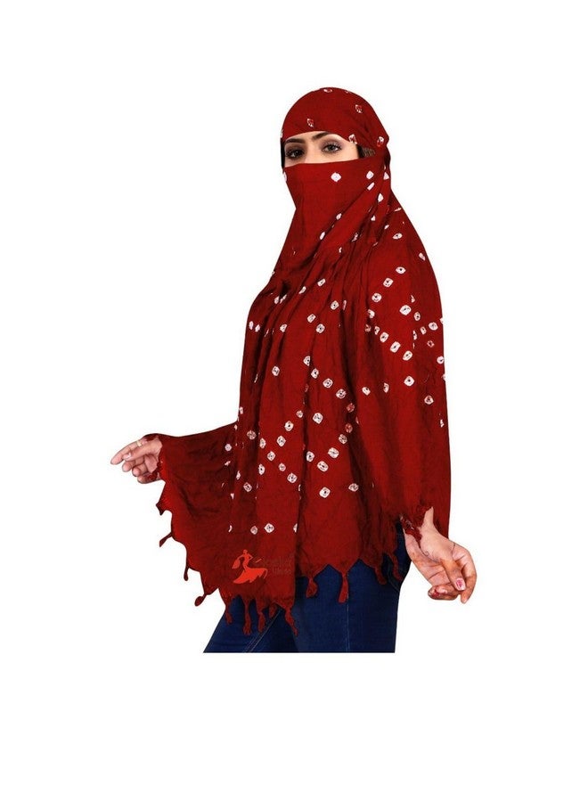 eloska world eloska world Cotton Long Scarf - Bandhani Printed Design Breathable & Sun Protection Face Scarves, Usable for Vehicle Driver Girl & Women... - Image 2