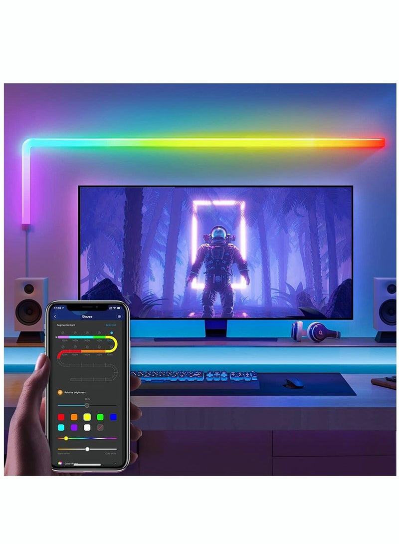 MITOYO 4 Pieces Light Bar Bluetooth APP Led Smart Night Lights RGBIC Voice Control Music Sync DIY Wall Light For TV Bedroom Game Room Bar Decora - Image 5