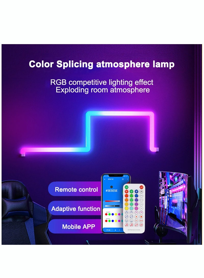 MITOYO 4 Pieces Light Bar Bluetooth APP Led Smart Night Lights RGBIC Voice Control Music Sync DIY Wall Light For TV Bedroom Game Room Bar Decora - Image 3