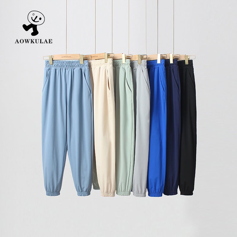 Summer Korean version of the new boys sports anti-mosquito pants large children thin ice silk quick-drying pants girls pants wholesale - Image 3